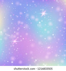 Holographic abstract background. Liquid holographic backdrop with gradient mesh. 90s, 80s retro style. Iridescent graphic template for banner, flyer, cover design, mobile interface, web app.