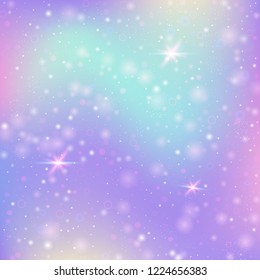 Holographic abstract background. Liquid holographic backdrop with gradient mesh. 90s, 80s retro style. Iridescent graphic template for banner, flyer, cover design, mobile interface, web app.
