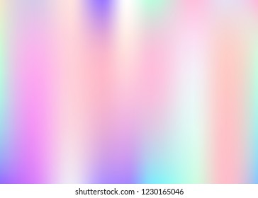 Holographic abstract background. Liquid holographic backdrop with gradient mesh. 90s, 80s retro style. Iridescent graphic template for banner, flyer, cover design, mobile interface, web app.