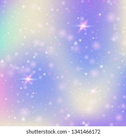 Holographic abstract background. Liquid holographic backdrop with gradient mesh. 90s, 80s retro style. Pearlescent graphic template for brochure, flyer, poster design, wallpaper, mobile screen.