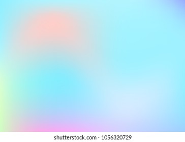 Holographic abstract background. Minimal holographic backdrop with gradient mesh. 90s, 80s retro style. Iridescent graphic template for book, annual, mobile interface, web app.