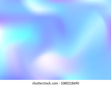 Holographic abstract background. Minimal holographic backdrop with gradient mesh. 90s, 80s retro style. Pearlescent graphic template for banner, flyer, cover design, mobile interface, web app.