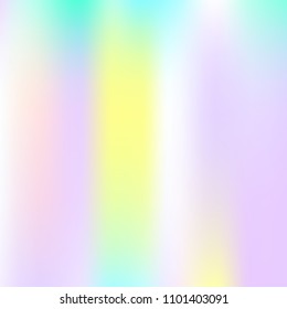 Holographic abstract background. Minimal holographic backdrop with gradient mesh. 90s, 80s retro style. Iridescent graphic template for banner, flyer, cover design, mobile interface, web app.