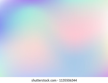 Holographic abstract background. Minimal holographic backdrop with gradient mesh. 90s, 80s retro style. Pearlescent graphic template for brochure, banner, wallpaper, mobile screen.