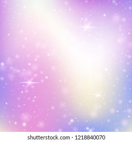 Holographic abstract background. Minimal holographic backdrop with gradient mesh. 90s, 80s retro style. Pearlescent graphic template for brochure, flyer, poster design, wallpaper, mobile screen.