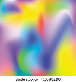 Holographic abstract background. Minimal Gradient backdrop with holographic mesh. 90s, 80s retro style. Pearlescent graphic template for brochure, flyer, poster design, wallpaper, mobile screen.