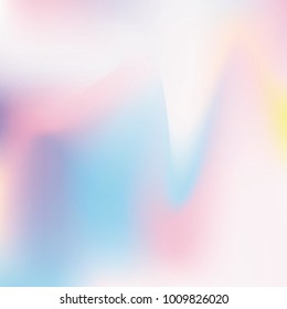 Holographic abstract background. Minimal Gradient backdrop with holographic mesh. 90s, 80s retro style. Iridescent graphic template for brochure, flyer, poster design, wallpaper, mobile screen.