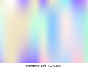 Holographic abstract background. Neon holographic backdrop with gradient mesh. 90s, 80s retro style. Iridescent graphic template for brochure, banner, wallpaper, mobile screen.