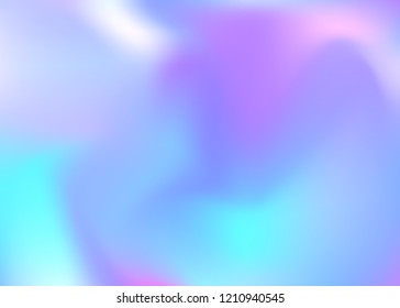 Holographic abstract background. Neon holographic backdrop with gradient mesh. 90s, 80s retro style. Pearlescent graphic template for book, annual, mobile interface, web app.