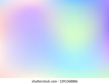 Holographic abstract background. Neon holographic backdrop with gradient mesh. 90s, 80s retro style. Iridescent graphic template for banner, flyer, cover design, mobile interface, web app.