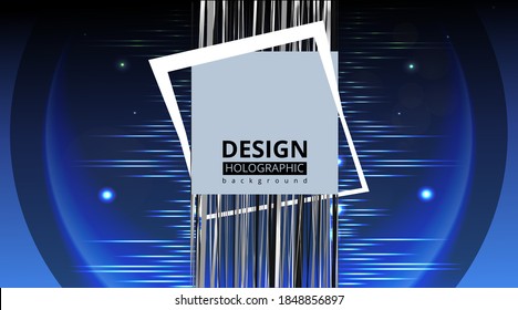 Holographic abstract background page, retro wave glitch creative hipster neon and pastel gradient colors. Stylish geometric glitch cover, 90s style, realistic rainbow sheen silver tape chrome vinyl