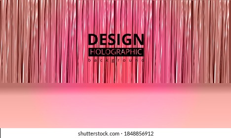 Holographic abstract background page, retro wave glitch creative hipster neon and pastel gradient colors. Stylish geometric glitch cover, 90s style, realistic rainbow sheen silver tape chrome vinyl