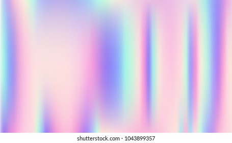 Holographic abstract background in pastel / neon color design. Vector illustration Design template.