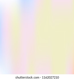 Holographic abstract background. Plastic holographic backdrop with gradient mesh. 90s, 80s retro style. Pearlescent graphic template for banner, flyer, cover design, mobile interface, web app.