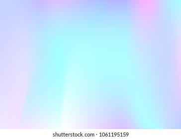 Holographic abstract background. Rainbow holographic backdrop with gradient mesh. 90s, 80s retro style. Iridescent graphic template for book, annual, mobile interface, web app.