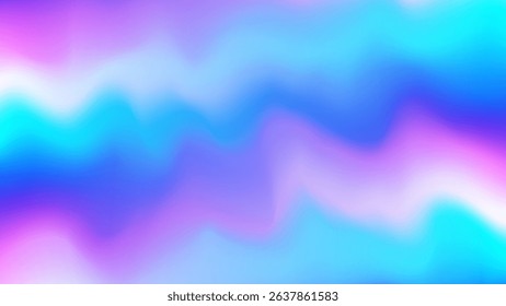Holographic abstract background with smooth gradient waves in blue and purple tones, holographic background concept.