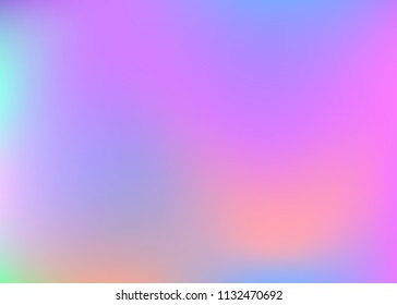 Holographic abstract background. Spectrum holographic backdrop with gradient mesh. 90s, 80s retro style. Iridescent graphic template for brochure, banner, wallpaper, mobile screen.