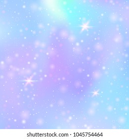 Holographic abstract background. Stylish holographic backdrop with gradient mesh. 90s, 80s retro style. Pearlescent graphic template for banner, flyer, cover design, mobile interface, web app.