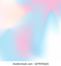 Holographic abstract background. Stylish holographic backdrop with gradient mesh. 90s, 80s retro style. Pearlescent graphic template for banner, flyer, cover design, mobile interface, web app.