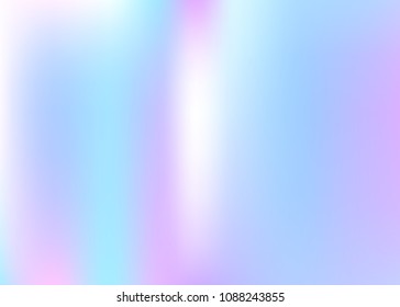 Holographic abstract background. Stylish holographic backdrop with gradient mesh. 90s, 80s retro style. Iridescent graphic template for brochure, flyer, poster design, wallpaper, mobile screen.