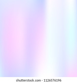 Holographic abstract background. Stylish holographic backdrop with gradient mesh. 90s, 80s retro style. Iridescent graphic template for brochure, flyer, poster design, wallpaper, mobile screen.