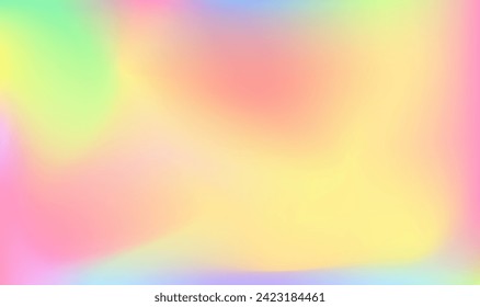 Holographic abstract background. Stylish holographic backdrop with gradient mesh. Vector illustration