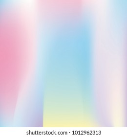 Holographic abstract background. Stylish Gradient backdrop with holographic mesh. 90s, 80s retro style. Iridescent graphic template for banner, flyer, cover design, mobile interface, web app.