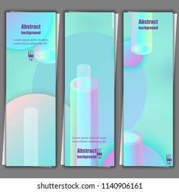 Holographic abstract background. Stylish gradient backdrop with hologram. Banner template. Eps10 Vector illustration