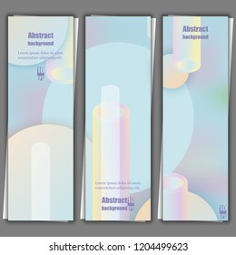 Holographic abstract background. Stylish gradient backdrop with hologram. Banner template. Eps10 Vector illustration