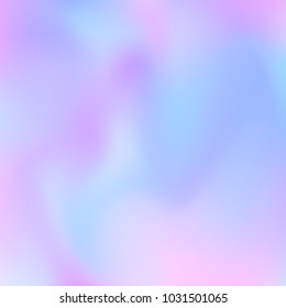 Holographic abstract background. Trendy holographic backdrop with gradient mesh. 90s, 80s retro style. Pearlescent graphic template for banner, flyer, cover design, mobile interface, web app.