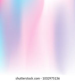 Holographic abstract background. Trendy holographic backdrop with gradient mesh. 90s, 80s retro style. Pearlescent graphic template for banner, flyer, cover design, mobile interface, web app.