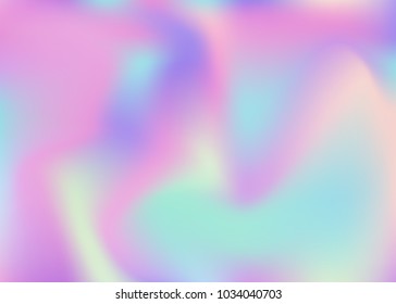 Fondo abstracto holográfico. Fondo holográfico de moda con malla degradada. 90s, 80s estilo retro. Plantilla gráfica nacarada para Anuncio, volante, diseño de portada, interfaz móvil, App de Web.