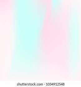 Holographic abstract background. Trendy holographic backdrop with gradient mesh. 90s, 80s retro style. Pearlescent graphic template for banner, flyer, cover design, mobile interface, web app.
