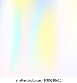 Holographic abstract background. Trendy holographic backdrop with gradient mesh. 90s, 80s retro style. Pearlescent graphic template for banner, flyer, cover design, mobile interface, web app.