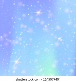 Holographic abstract background. Trendy holographic backdrop with gradient mesh. 90s, 80s retro style. Pearlescent graphic template for banner, flyer, cover design, mobile interface, web app.