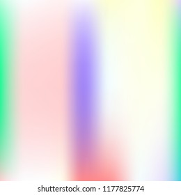 Holographic abstract background. Trendy holographic backdrop with gradient mesh. 90s, 80s retro style. Pearlescent graphic template for banner, flyer, cover design, mobile interface, web app.
