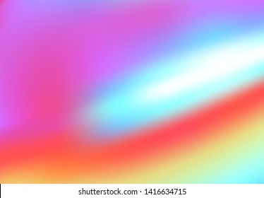 Holographic abstract background. Holographic trendy creative gradient foil and wall. Backdrop and textura soft blue pink color. Vector hologram pattern