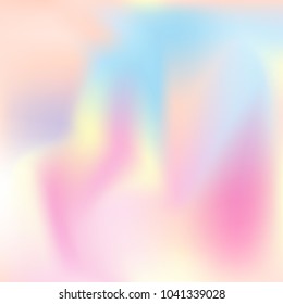Holographic abstract background. Vibrant holographic backdrop with gradient mesh. 90s, 80s retro style. Iridescent graphic template for brochure, flyer, poster design, wallpaper, mobile screen.