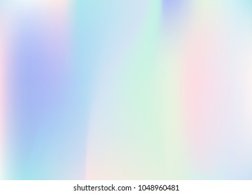 Holographic abstract background. Vibrant holographic backdrop with gradient mesh. 90s, 80s retro style. Pearlescent graphic template for banner, flyer, cover design, mobile interface, web app.