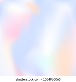 Holographic abstract background. Vibrant holographic backdrop with gradient mesh. 90s, 80s retro style. Pearlescent graphic template for brochure, flyer, poster design, wallpaper, mobile screen.