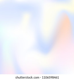 Holographic abstract background. Vibrant holographic backdrop with gradient mesh. 90s, 80s retro style. Pearlescent graphic template for banner, flyer, cover design, mobile interface, web app.