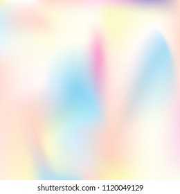 Holographic abstract background. Vibrant holographic backdrop with gradient mesh. 90s, 80s retro style. Iridescent graphic template for brochure, flyer, poster design, wallpaper, mobile screen.
