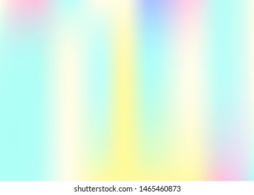 Holographic abstract background. Vibrant holographic backdrop with gradient mesh. 90s, 80s retro style. Pearlescent graphic template for brochure, flyer, poster design, wallpaper, mobile screen.
