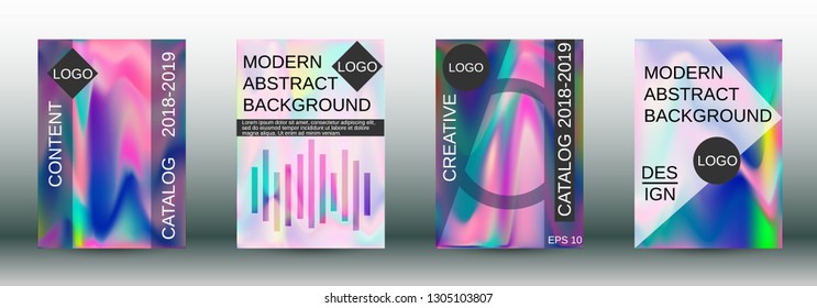  Holographic abstract backgrounds. 
