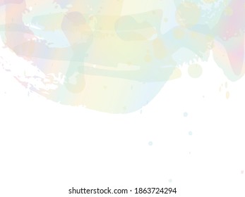 Holographic Abstract Fluid Splash.  Vector Brush Stroke. Watercolor Textured Background. Isolated Splash on White Backdrop. Sale Banner Brushstroke. Gradient Paintbrush.