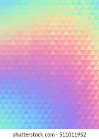 Holographic abstract geometric vector background. 80s and 90s fashion design. Hologram vibrant style, trend art poster. Holography futuristic template. Shiny effect for vibrant banner