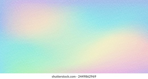 Holographic abstract gradient. Wavy blend color background. Blur liquid effect. Grain gradation texture. Bright rainbow mix colors wallpaper