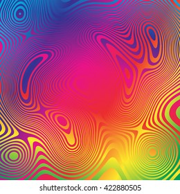 Holographic abstract optical illusion striped background. Vector modern geometric texture for card, flyer, poster. 