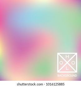 Holographic backdrop. Holo iridescent cover. Abstract soft pastel colors backdrop. Trendy creative vector cosmic gradient.  Mesh holographic foil.  Creative neon template for banner. 