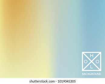 Holographic backdrop. Holo iridescent cover. Abstract soft pastel colors backdrop. Minimal creative vector gradient.  Pastel fantasy foil.  Vintage neon template for banner. 